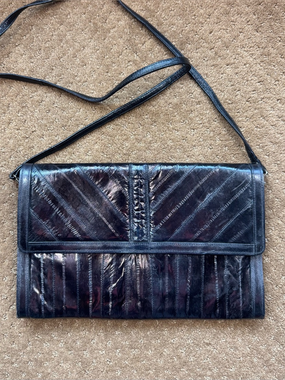 Vintage 1970’s genuine eel skin handbag